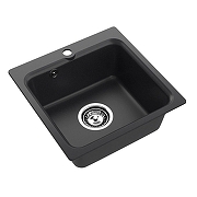 Кухонная мойка Reflexion Base 43 RX0743BL цвет Черный со смесителем Viko V-3224 Хром Черный-2