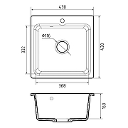 Кухонная мойка Reflexion Base 43 RX0743BL цвет Черный со смесителем Viko V-3224 Хром Черный-18