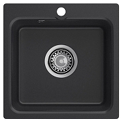 Кухонная мойка Reflexion Base 43 RX0743BL цвет Черный со смесителем Viko V-3224 Хром Черный-1