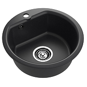 Кухонная мойка Reflexion Start 43 RX0844BL цвет Черный со смесителем Viko V-3224 Хром Черный-2