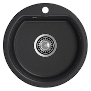 Кухонная мойка Reflexion Start 43 RX0844BL цвет Черный со смесителем Viko V-3224 Хром Черный-1