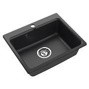 Кухонная мойка Reflexion Optima 52 RX0952BL цвет Черный со смесителем Viko V-3224 Хром Черный-2
