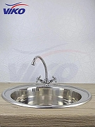 Кухонная мойка Florentina Липси 46 20.280.B0460.206 цвет Брауни со смесителем Viko V-1113 Хром-5