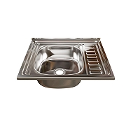 Кухонная мойка Mixline 60 L 538190 цвет Хром со смесителем Viko V-4110 Хром-1