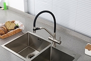 Кухонная мойка Paulmark Next-Skew 58 Uni PM885844-BS Брашированная сталь со смесителем Gappo G4398-85 Сатин Черный-7