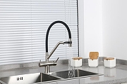 Кухонная мойка Paulmark Next-Skew 58 Uni PM885844-BS Брашированная сталь со смесителем Gappo G4398-85 Сатин Черный-9