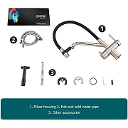 Кухонная мойка Paulmark Next-Skew 58 Uni PM885844-BS Брашированная сталь со смесителем Gappo G4398-85 Сатин Черный-19