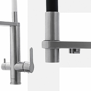 Кухонная мойка Mixline Pro 50 552931 цвет Черный графит со смесителем Swedbe Selene Plus 8440 Нержавеющая сталь Черный-15