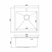 Кухонная мойка Mixline Pro 50 552931 цвет Черный графит со смесителем Swedbe Selene Plus 8440 Нержавеющая сталь Черный-20