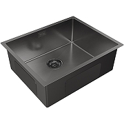 Кухонная мойка Paulmark Next 54 Uni PM215444-GM Вороненая сталь со смесителем Kaiser Teka 13044-15 Вороненая сталь-2
