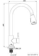 Кухонная мойка Alveus Classic 100 NAT-60 1200x600 L 1009084 Натуральная сталь со смесителем РМС SUS124-017F-2 Нержавеющая сталь-10