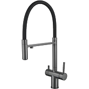Кухонная мойка Ulgran Quartz Underground 500-09 Асфальт со смесителем Maretti Calabria CA31RGF11 Оружейная сталь-3