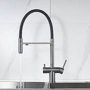 Кухонная мойка Ulgran Quartz Underground 500-09 Асфальт со смесителем Maretti Calabria CA31RGF11 Оружейная сталь-4