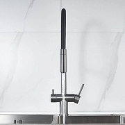 Кухонная мойка Ulgran Quartz Underground 500-09 Асфальт со смесителем Maretti Calabria CA31RGF11 Оружейная сталь-5