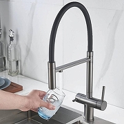 Кухонная мойка Ulgran Quartz Underground 500-09 Асфальт со смесителем Maretti Calabria CA31RGF11 Оружейная сталь-7