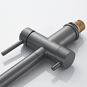 Кухонная мойка Ulgran Quartz Underground 500-09 Асфальт со смесителем Maretti Calabria CA31RGF11 Оружейная сталь-11