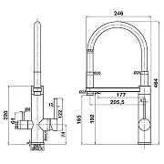 Кухонная мойка GranFest Vertex GF-V-580 Черная со смесителем Swedbe Selene Plus 8440 Нержавеющая сталь Черный-22