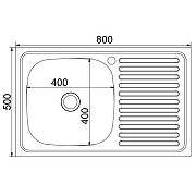 Кухонная мойка Mixline 80 L 528172 цвет Хром со смесителем Viko V-4110 Хром-13