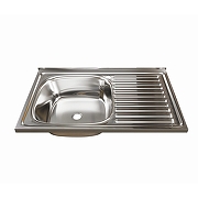 Кухонная мойка Mixline 80 L 528172 цвет Хром со смесителем Viko V-4110 Хром-1