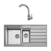 Кухонная мойка Seaman Eco Roma SMR-9750B.B Нержавеющая сталь со смесителем Gappo G4099 Нержавеющая сталь