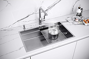 Кухонная мойка Paulmark Next-Pro 54 Uni PM705445-BS цвет Брашированная сталь со смесителем Gappo G4099 Нержавеющая сталь-7