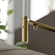 Кухонная мойка Paulmark Next-Skew 54 Uni PM885444-LG Светлое золото со смесителем Sancos Imola SC4010BG Золото брашированное Белый-8