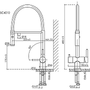 Кухонная мойка Paulmark Next-Skew 54 Uni PM885444-LG Светлое золото со смесителем Sancos Imola SC4010BG Золото брашированное Белый-10