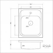 Кухонная мойка Emar Steel 50 T5060L цвет Глянец со смесителем Frap F40899 Нержавеющая сталь-12