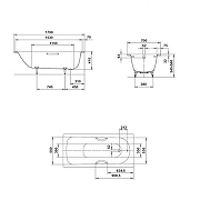 Стальная ванна Kaldewei Saniform Plus 363-1 170x70 111800010001 без покрытия, с ножками 581470000000-11