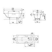 Стальная ванна Kaldewei Saniform Plus 363-1 170x70 111800013001 с покрытием Easy-clean, с ножками 581470000000-11