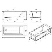 Акриловая ванна Roca Easy 170x70 ZRU9302905 без гидромассажа, с каркасом ZRU9302907-11