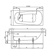Стальная ванна Bette Form 170x70 2945-000 AD PLUS с шумоизоляцией и антигрязевым покрытием, с ножками B23-1500-6