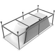 Акриловая ванна Vayer Milana 155x70 Гл000024269 без гидромассажа, с каркасом VPK17070-2