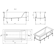 Акриловая ванна Roca Easy 180x80 248618000 без гидромассажа, с каркасом 25P028000-11