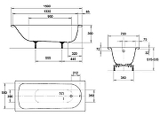 Стальная ванна Kaldewei Eurowa 310 150x70 119612030001 без отверстий под ручки, с ножками 581370050000-7