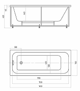 Акриловая ванна Aquatek Eco-friendly Мия 165x70 MIY165-0000001 без панелей, каркаса и слив-перелива, с ножками KAR-0000047-7
