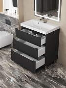 Тумба с раковиной Uperwood Tanos 70 291020333+Classic 70 291020336 цвет Черный матовый-2