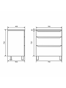 Тумба с раковиной Uperwood Tanos 70 291020333+Classic 70 291020336 цвет Черный матовый-7