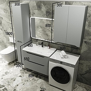 Тумба с раковиной Style Line Марелла 80 Люкс Plus СС-00002412+Марелла Люкс 80 СС-00002376 подвесная Серый матовый антискрейтч-5