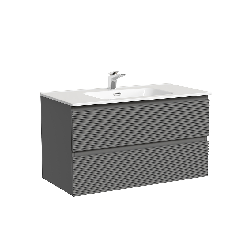 Тумба с раковиной Sancos Folk 90 FL90GS+Ceramicanova Element 90 CN7002 подвесная 