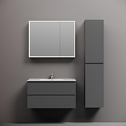 Тумба с раковиной Sancos Folk 90 FL90GS+Ceramicanova Element 90 CN7002 подвесная Grey soft-1