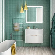 Тумба с раковиной Kerama Marazzi Riva 80 RV.80\WHT.M+Riva 80 RV.wb.80 подвесная Белая матовая-8