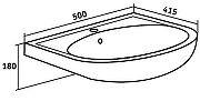Тумба с раковиной Runo Лада 50 00-00001366+Rosa Уют 50 00000000152 подвесная Белая-5