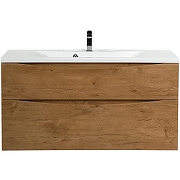 Тумба с раковиной BelBagno Marino-H60 110 MARINO-H60-1100-2C-SO-RN-P+110 BB1100/450-LV-MR-PR подвесная Rovere Nature