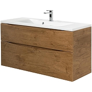 Тумба с раковиной BelBagno Marino-H60 110 MARINO-H60-1100-2C-SO-RN-P+110 BB1100/450-LV-MR-PR подвесная Rovere Nature-1