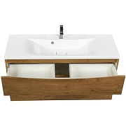 Тумба с раковиной BelBagno Marino-H60 110 MARINO-H60-1100-2C-SO-RN-P+110 BB1100/450-LV-MR-PR подвесная Rovere Nature-2