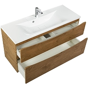 Тумба с раковиной BelBagno Marino-H60 110 MARINO-H60-1100-2C-SO-RN-P+110 BB1100/450-LV-MR-PR подвесная Rovere Nature-4