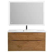 Тумба с раковиной BelBagno Marino-H60 110 MARINO-H60-1100-2C-SO-RN-P+110 BB1100/450-LV-MR-PR подвесная Rovere Nature-7