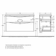 Тумба с раковиной BelBagno Marino-H60 110 MARINO-H60-1100-2C-SO-RN-P+110 BB1100/450-LV-MR-PR подвесная Rovere Nature-12