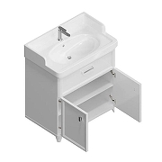 Тумба с раковиной Kerama Marazzi Pompei 80 PO.M.80.1\WHT+Pompei 80 PO.wb.80 цвет Белый глянцевый-3